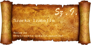 Szarka Izabella névjegykártya